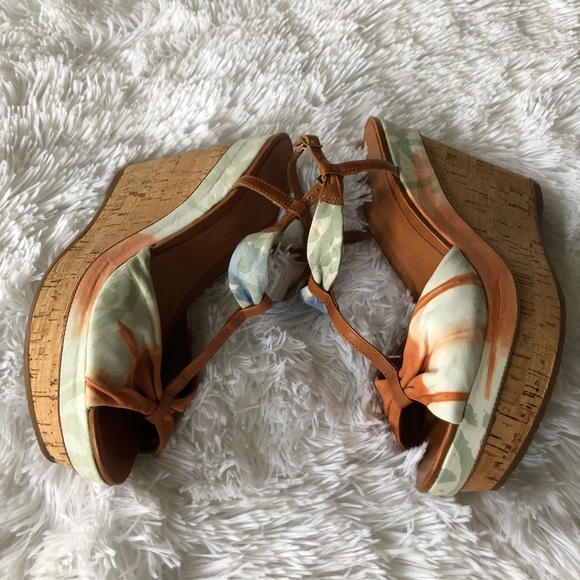 Aldo T-Strap Cork Wedge Sandal - Picture 1 of 8